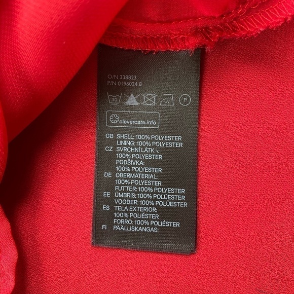 H&m Red Surplice Neck Sleeveless Chiffon Blouse | Size 2 - Picture 11 of 11